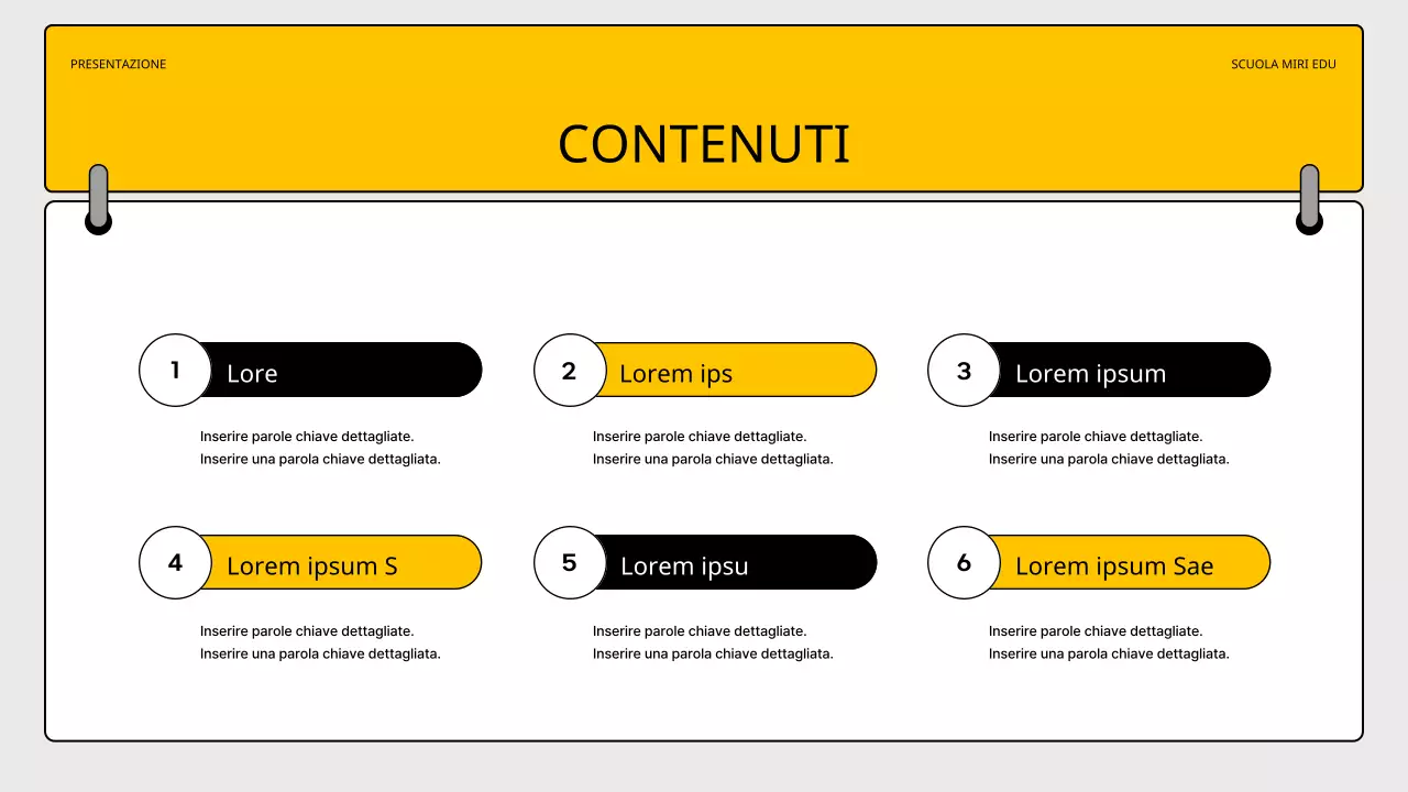 Un semplice prospetto scolastico giallo e nero per la scrittura del saggio