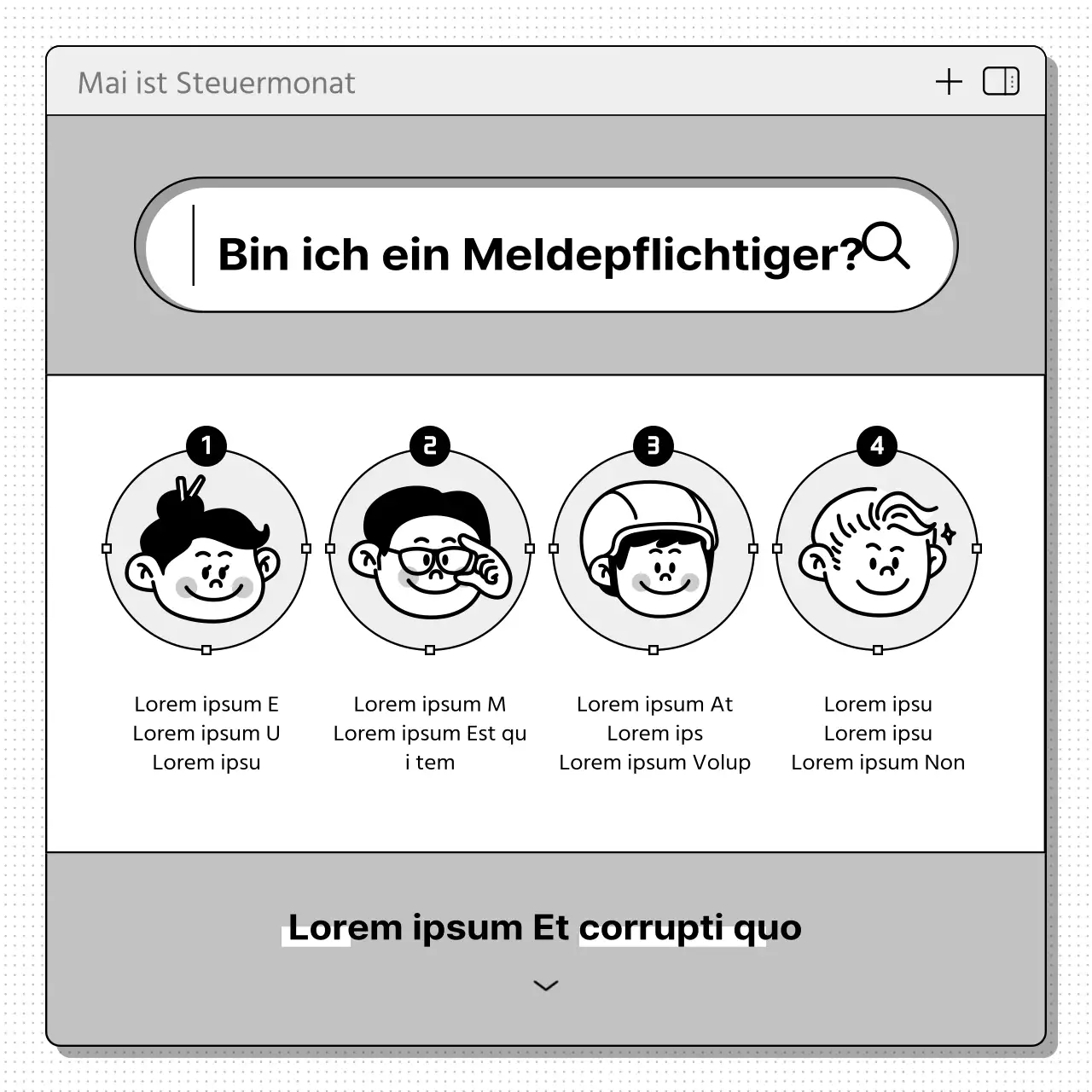 Informationen zur Abgabe einer einfachen, schwarz-weißen, umfassenden Einkommensteuererklärung