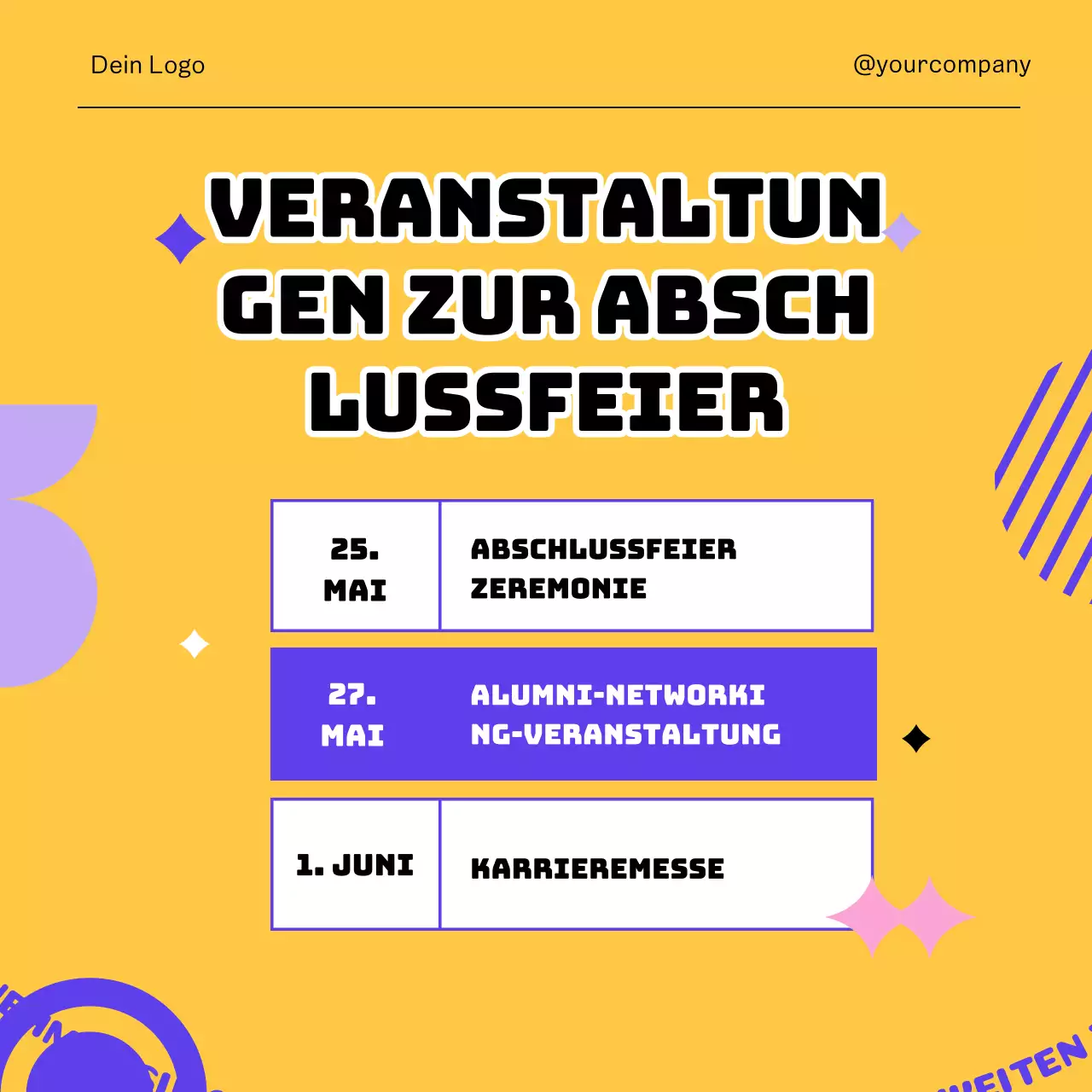 Blau und Gelb Modern Graduation Season Werbung