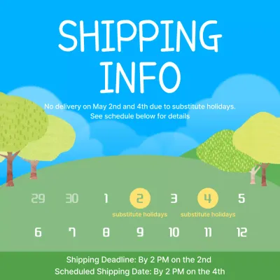 Nature's Shipping Finishes in Light Blue and Lime Green Scheduling Guide