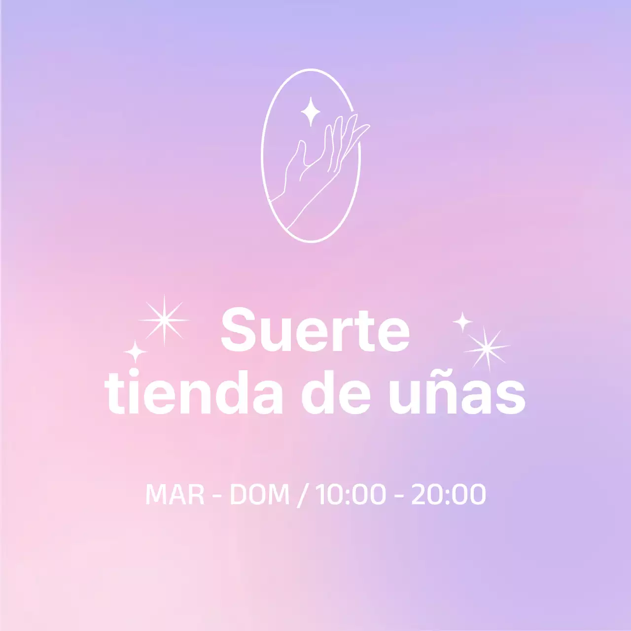 Promociona un salón de belleza degradado en rosa y morado