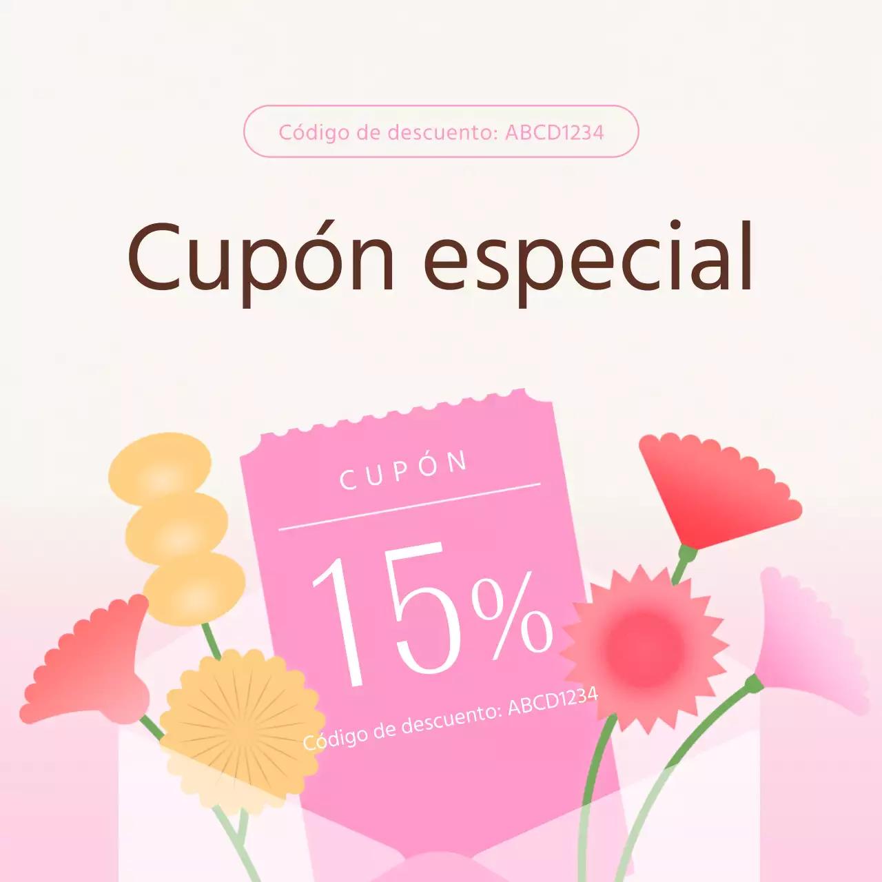 Promocione el Mes del Hogar Moderno en las redes sociales en rosa y rojo