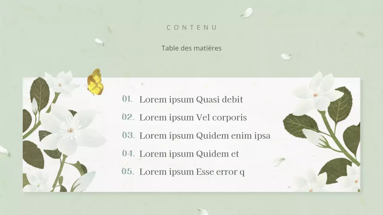 Plan de fleurs blanches orientales pour les plantes annuelles