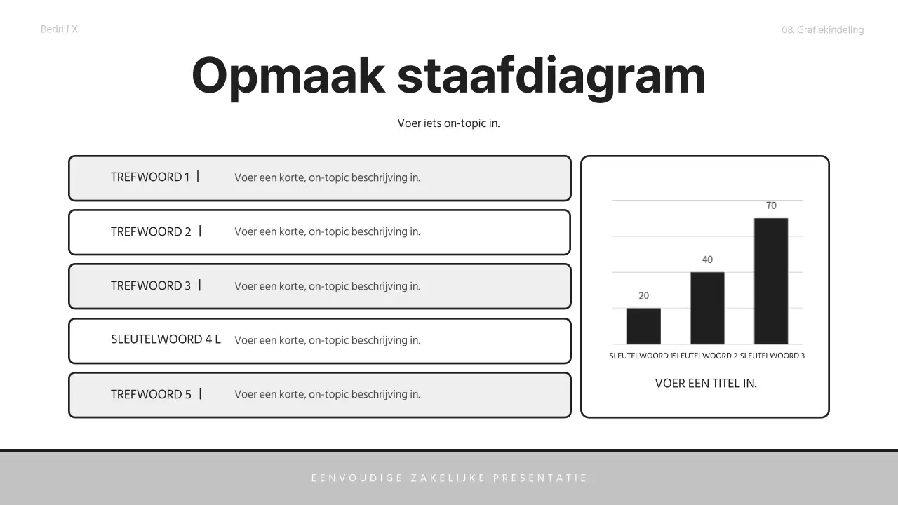 Een eenvoudige zakelijke sollicitatiebrief in grijs en zwart