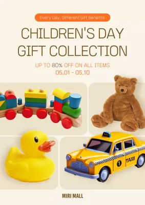 Beige Classic Children's Sale Promotion Poster