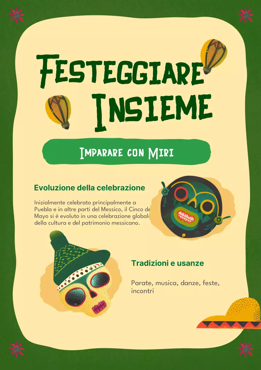 Simpatico poster vintage di concetto messicano in verde