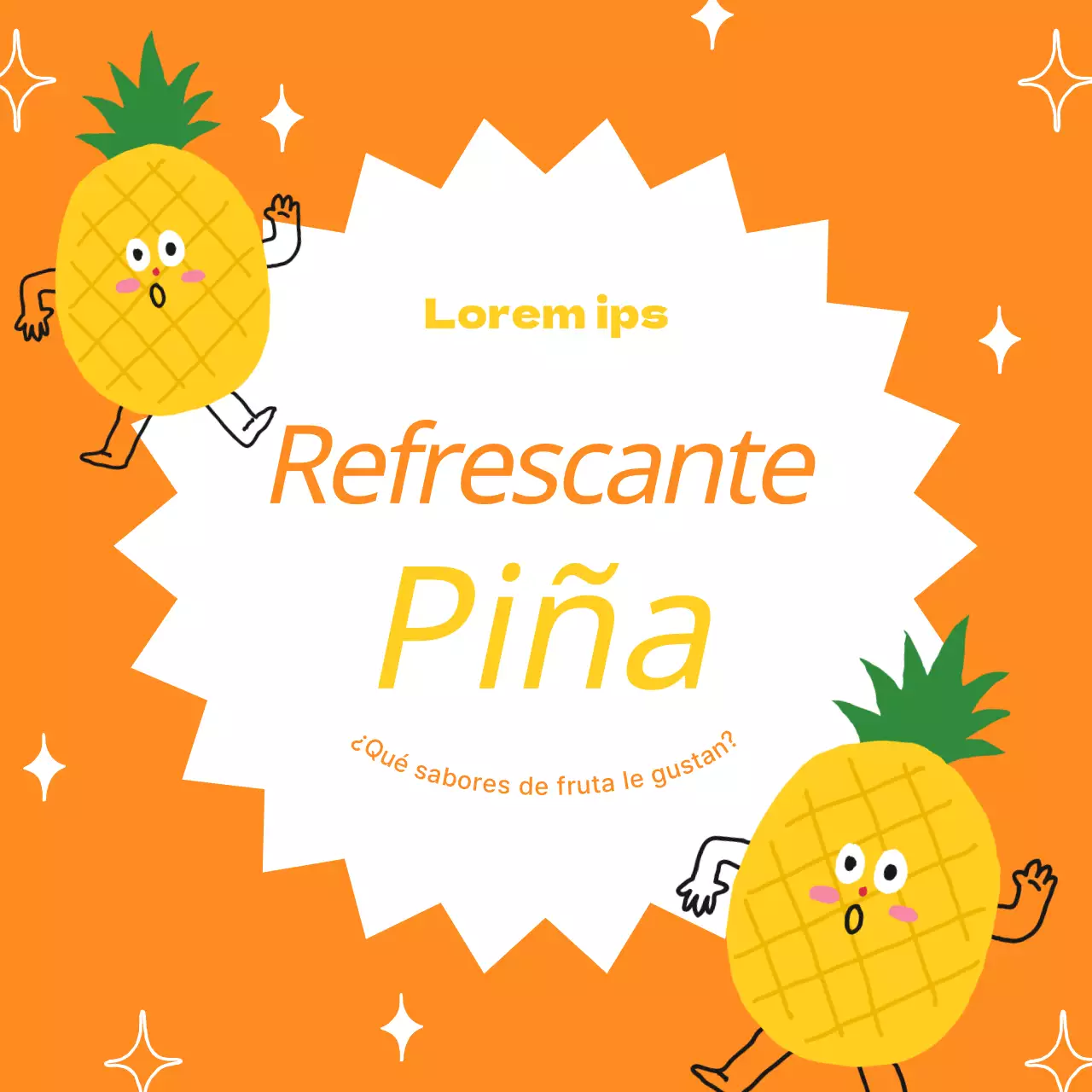 Promover productos frutales sencillos en naranja y rosa