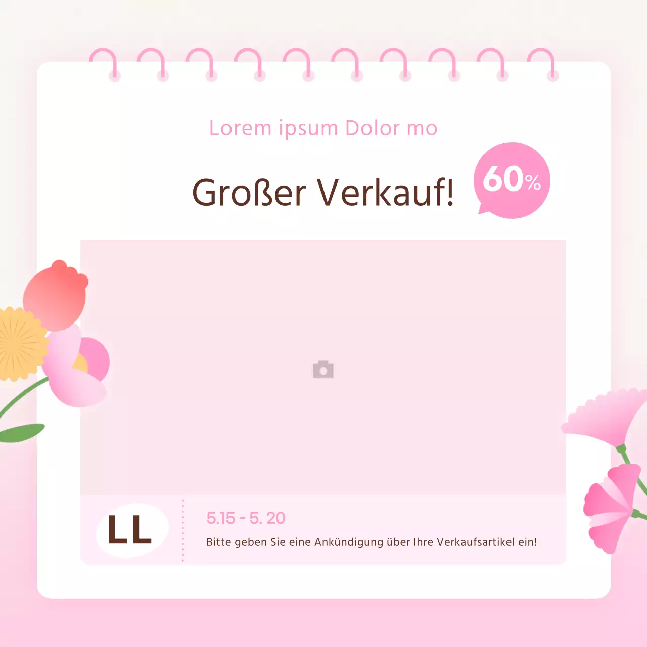 Werbung für den Monat des modernen Zuhauses in den sozialen Medien in den Farben Rosa und Rot