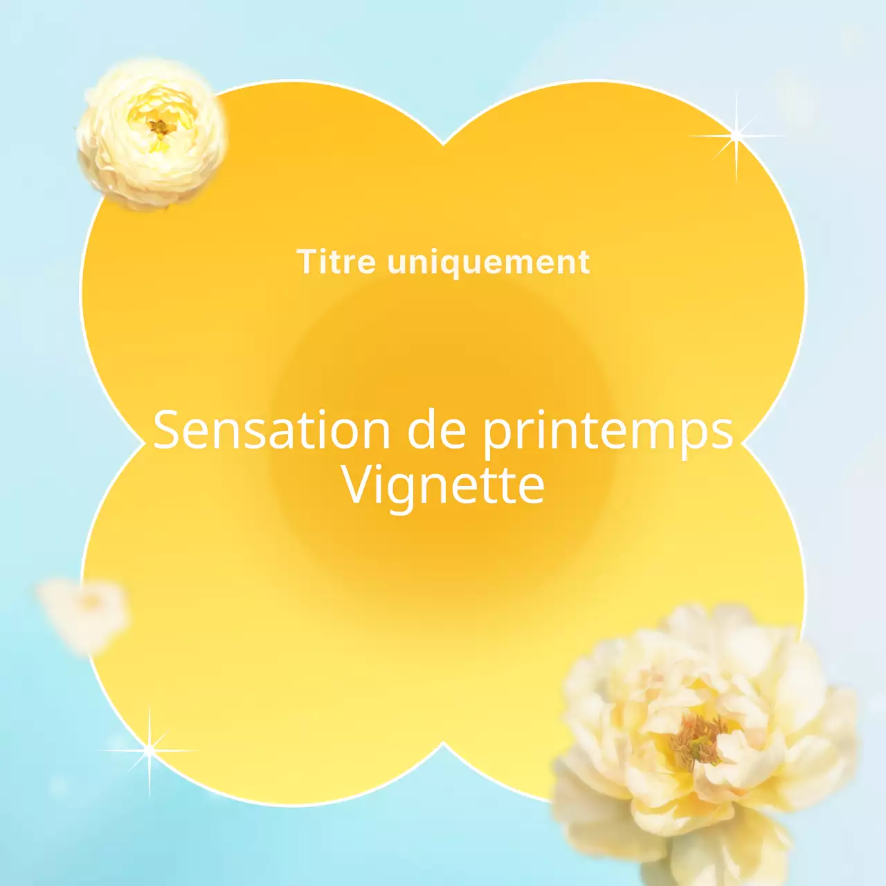 Couverture d'arrière-plan de printemps de style tropical en bleu clair et jaune