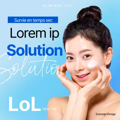 Promotion simple de la dermatologie en bleu et blanc