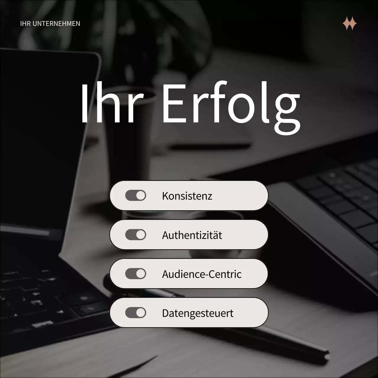 Schwarze und beigefarbene moderne Content-Marketing-Werbung
