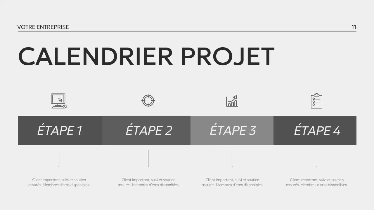 Profil d'entreprise minimal en noir et blanc