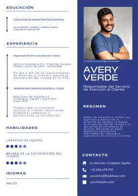 Cartera azul y blanca de Gestor moderno de atención al cliente