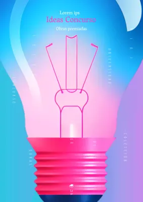 Una cubierta de concurso de ideas en azul y rosa