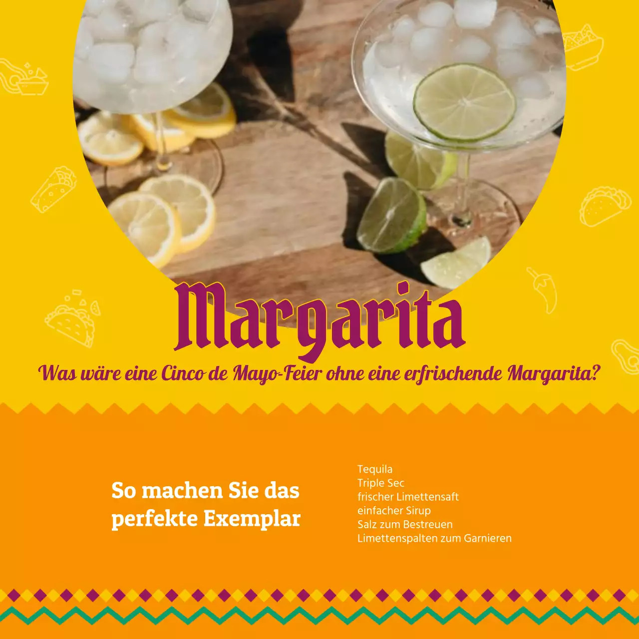 Gelbes traditionelles Cinco de Mayo-Rezept