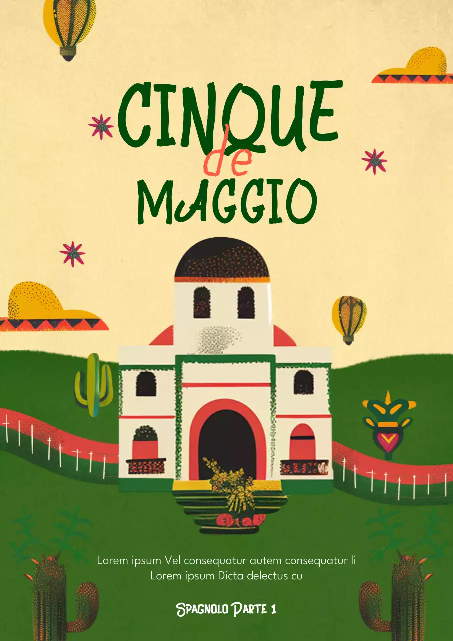 Simpatico poster vintage di concetto messicano in verde