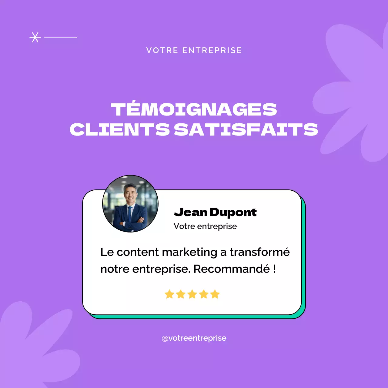 Publicité pour le marketing de contenu moderne, noir et violet