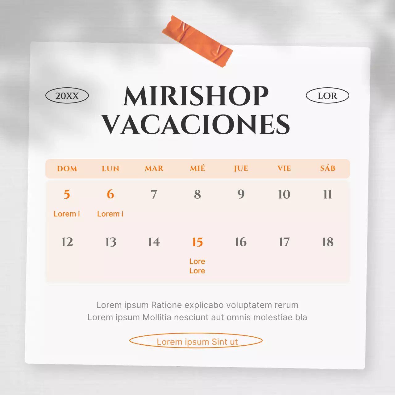 Una moderna guía de vacaciones en naranja y negro