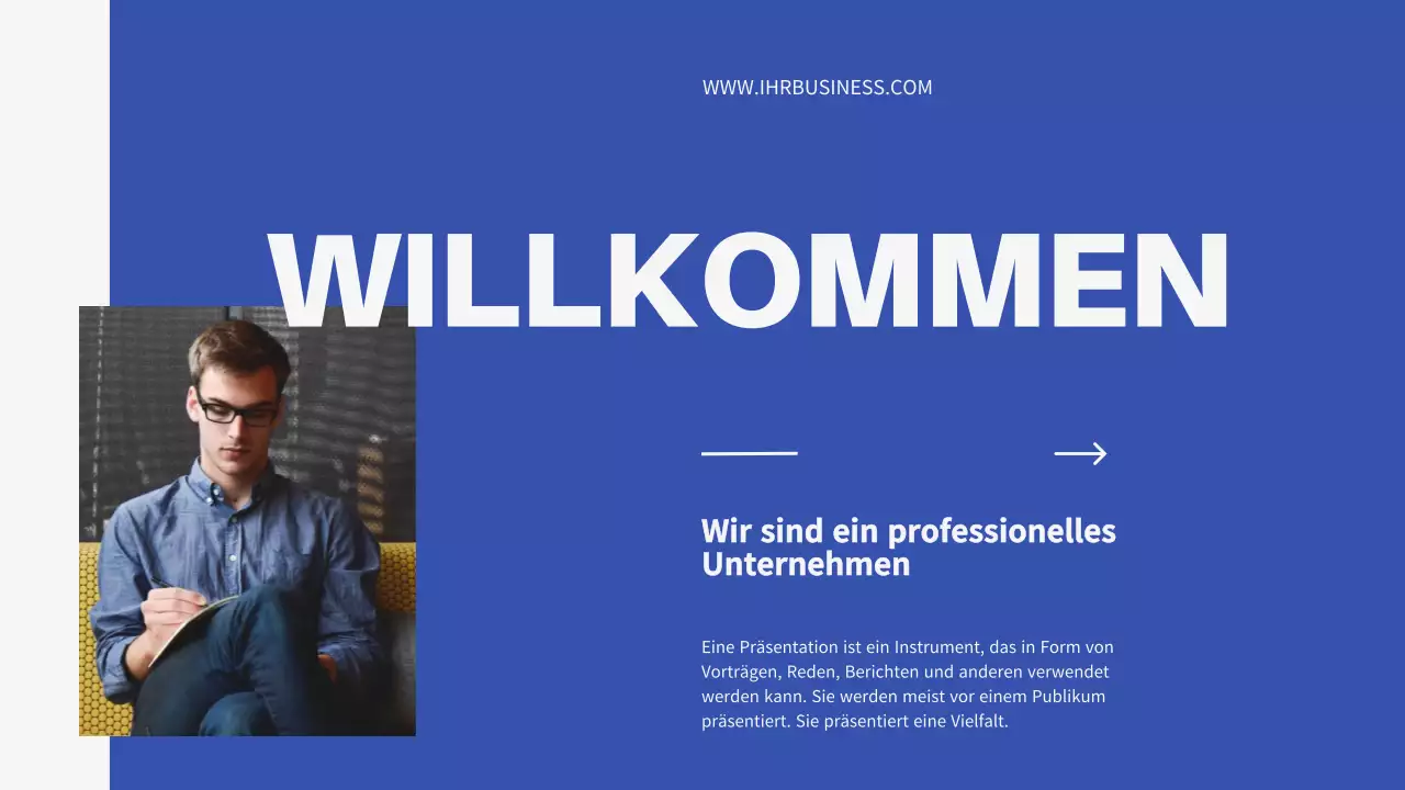 Blue Minimal Business Einführung des Unternehmens