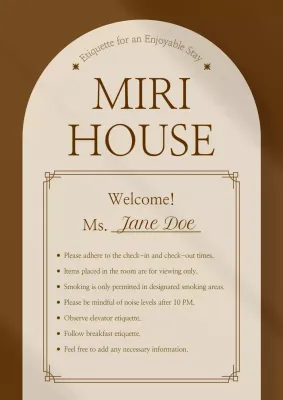 Brown Elegant House Guideline Poster