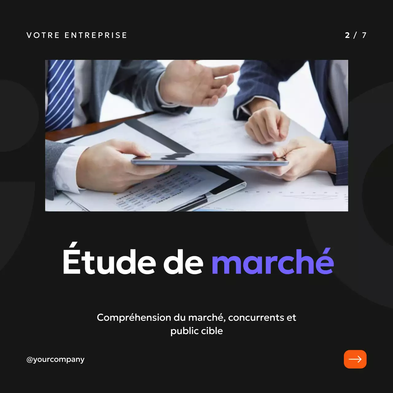 Noir, orange et violet Stratégie simple de planification d'entreprise