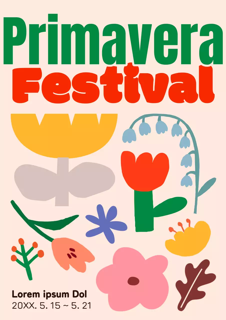 Cartaz promocional para um festival concetual de arte pop em verde e vermelho.
