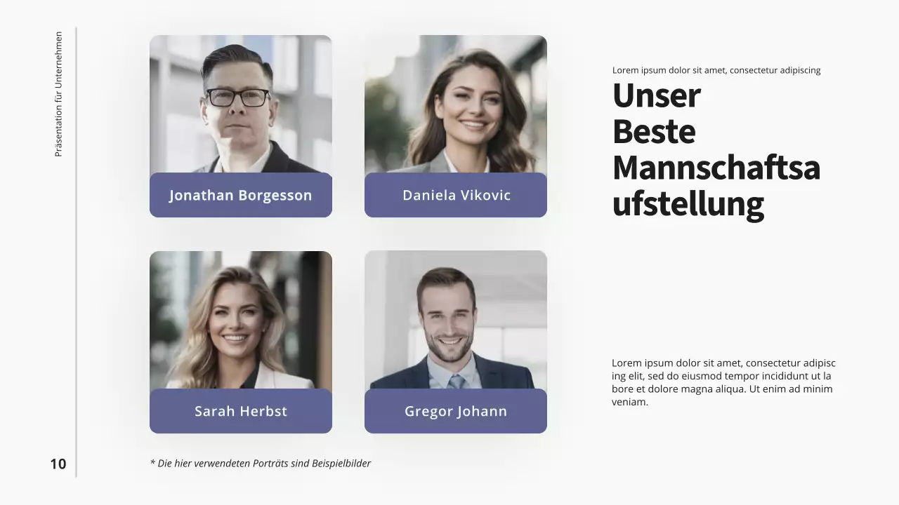 Purple Blue Modern Business Einführung des Unternehmens