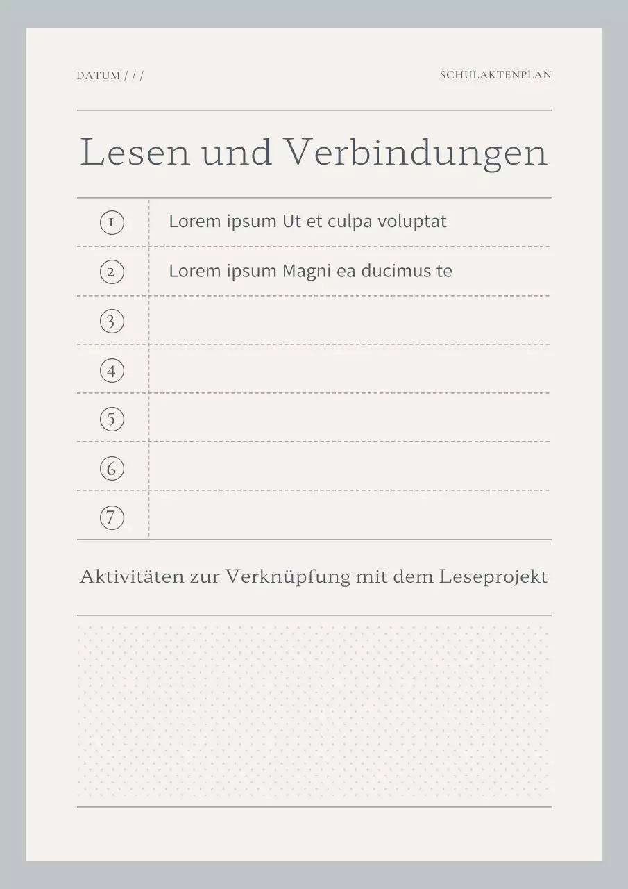 Ein schlichter Journal-Planer in Hellblau und Elfenbein