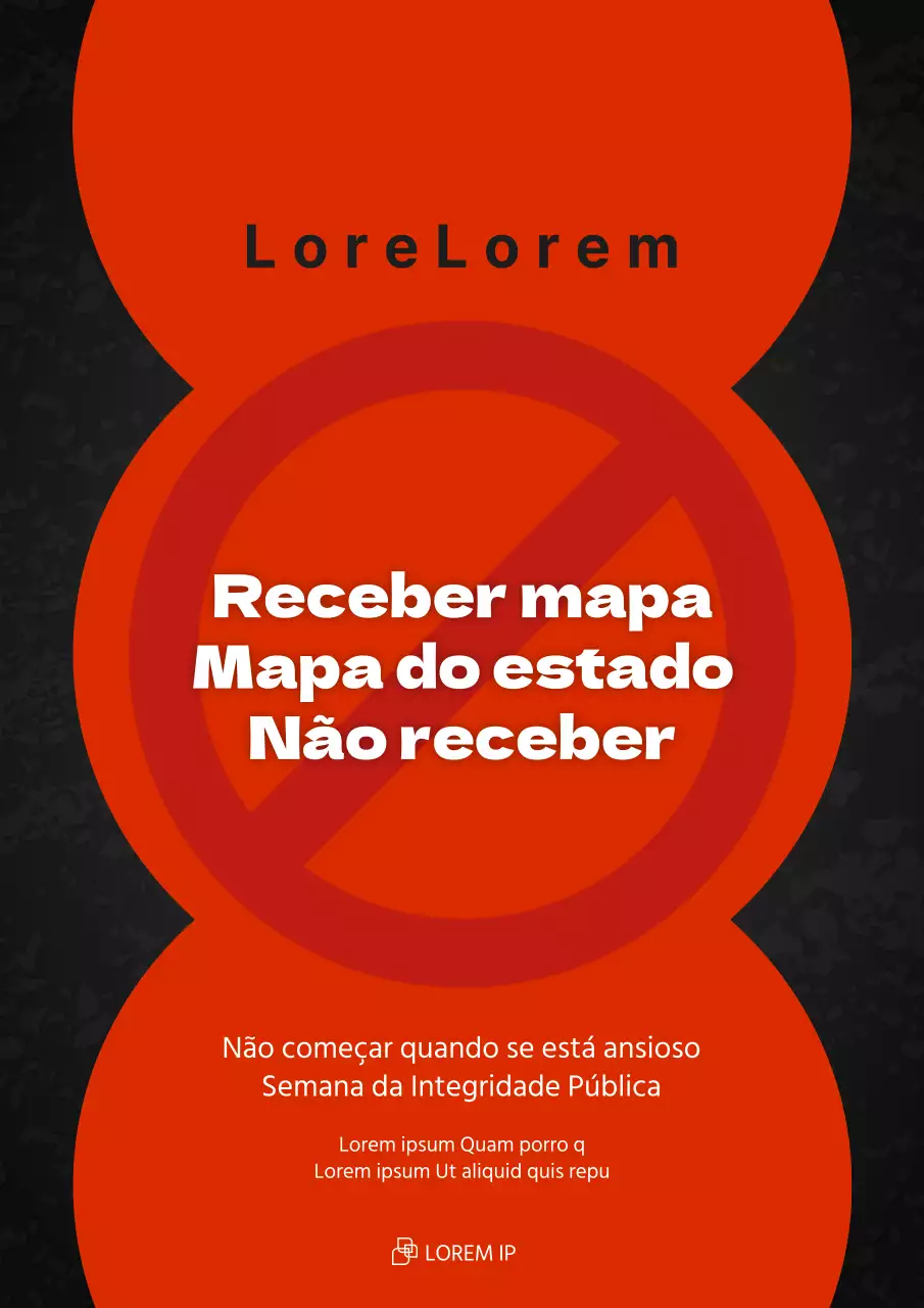 Cartaz promocional da campanha "No Solicitation of Public Officials" a vermelho e preto.