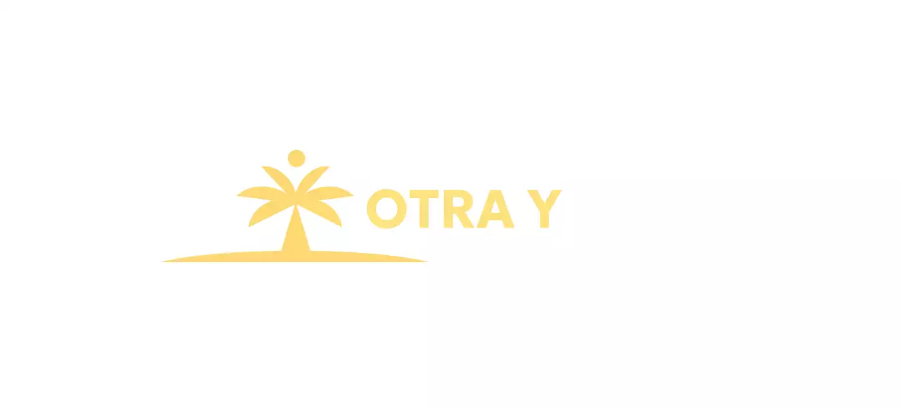 Diseño de papelería con una isla de palmeras