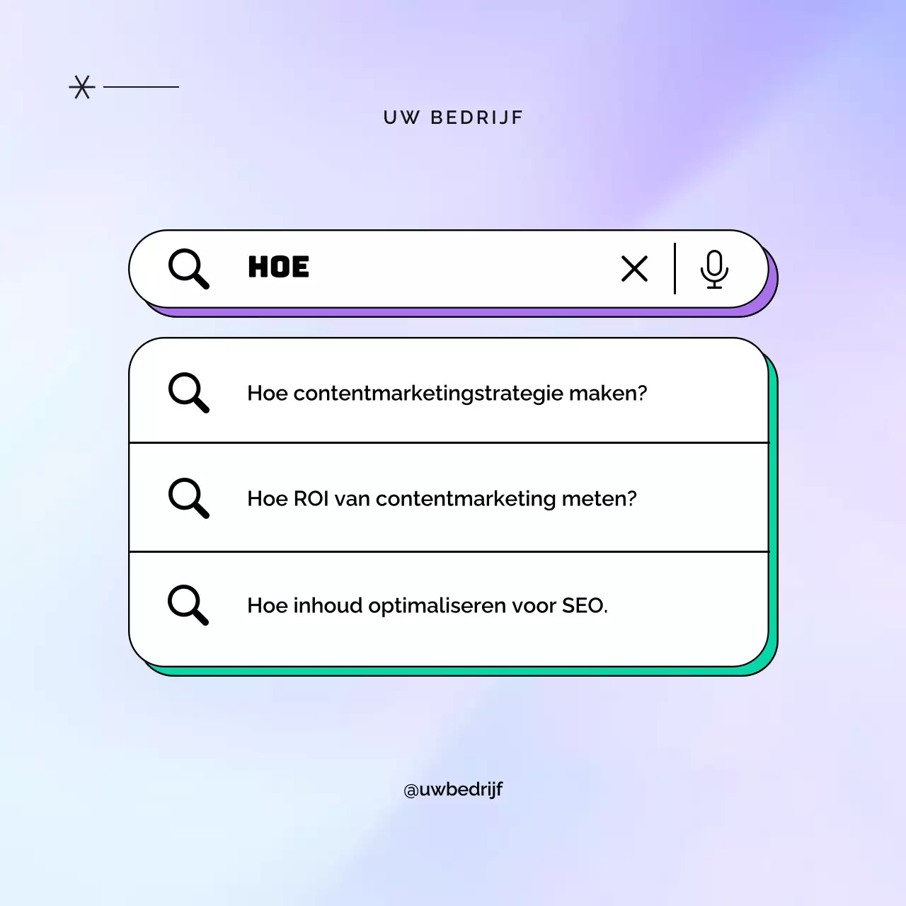 Zwart en paars Moderne Content Marketing Publiciteit