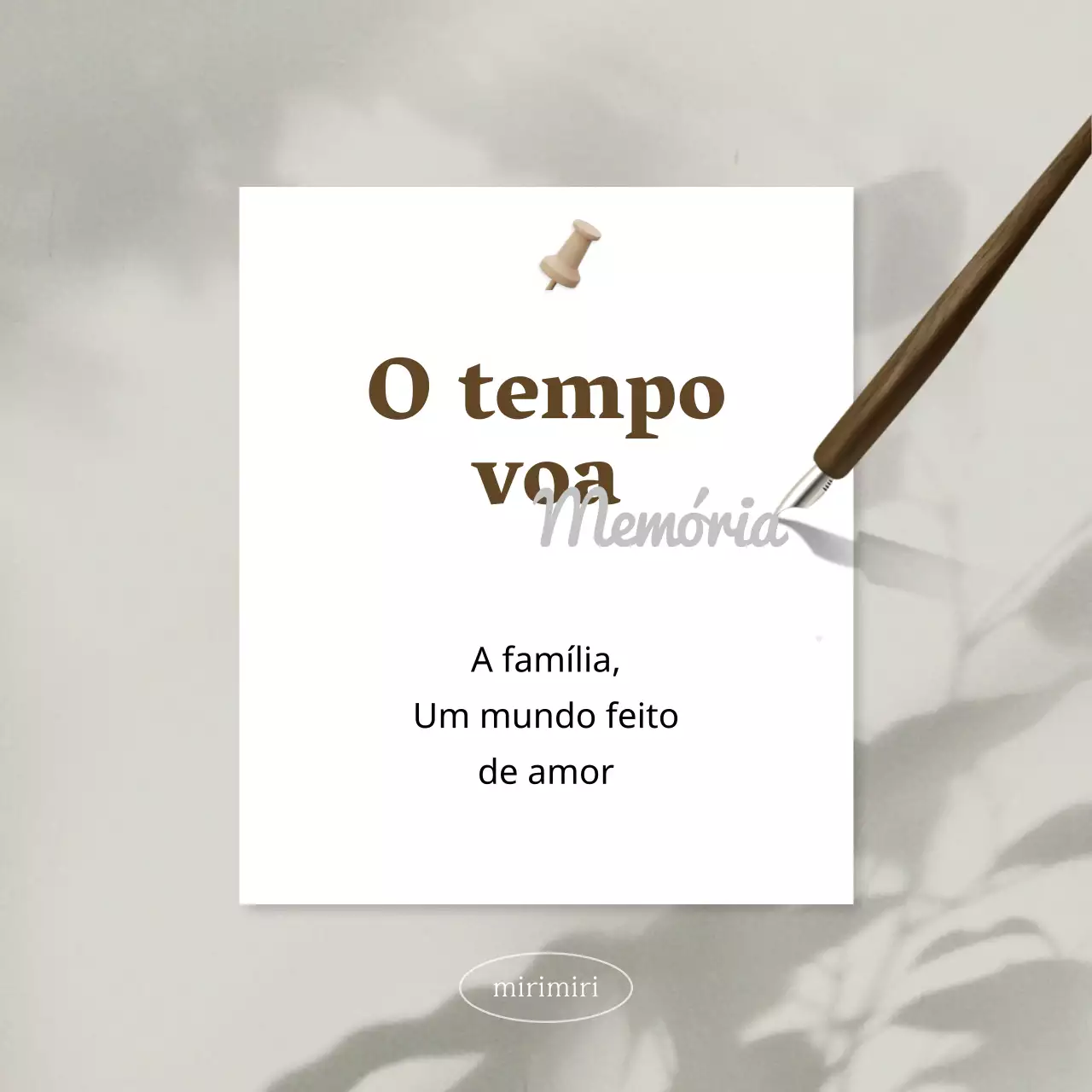 Promover uma nota de sentimento familiar simples a cinzento e castanho