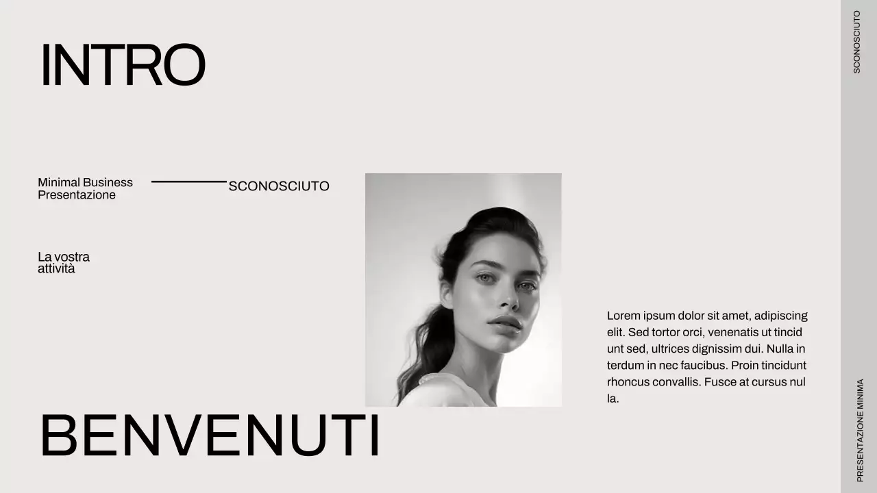 Presentazione aziendale minimale in nero e beige