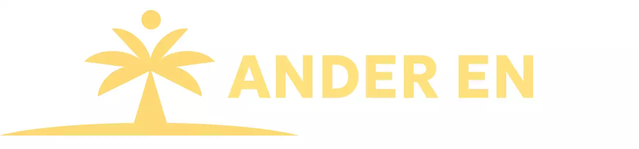 Briefpapier ontwerp met een eiland met palmbomen