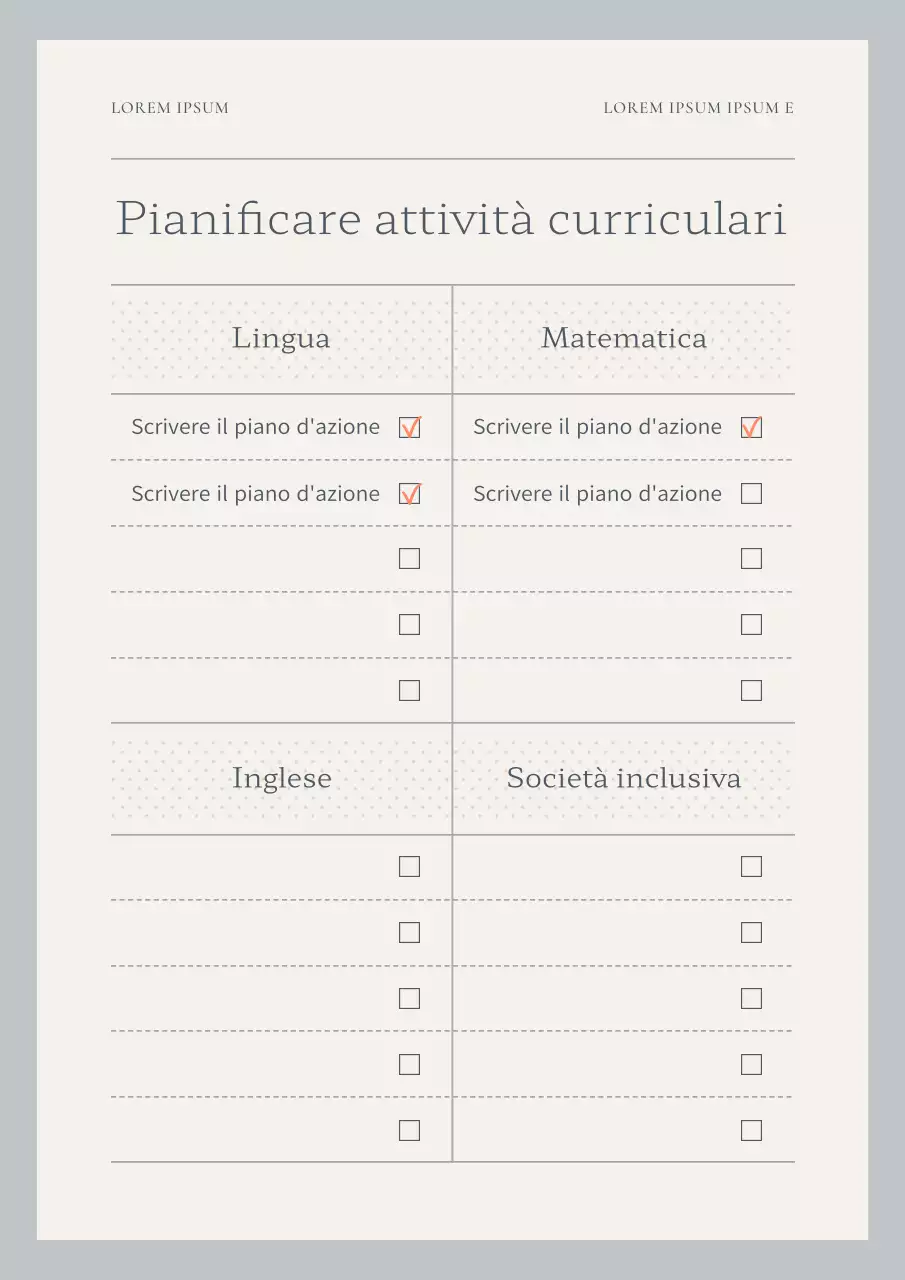 Un'agenda semplice in azzurro e avorio