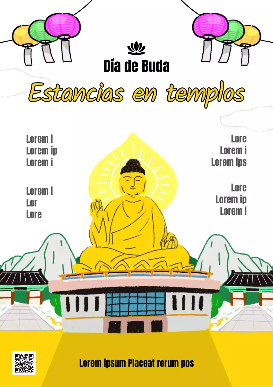Promover la combinación de colores amarillo y verde de la estancia en el templo del Año Nuevo budista
