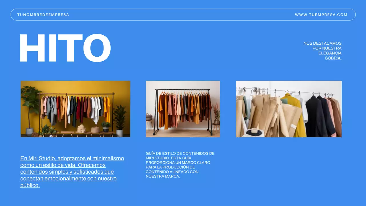 Presentación de la empresa Blue Minimal Business