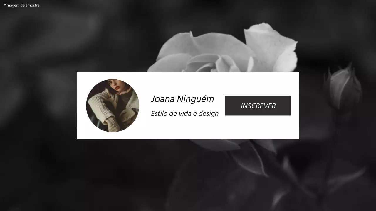 Promoção de um vlog de estilo de vida elegante a preto e branco