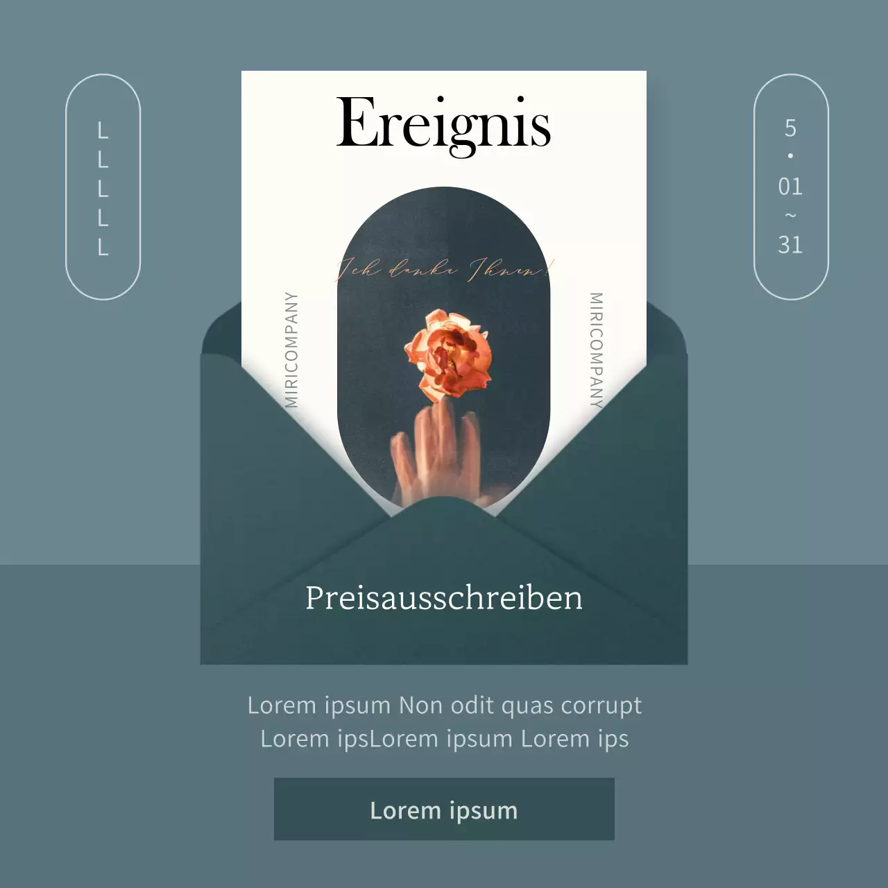 Eine moderne Kollektion von Danksagungspapieren in Beige und Marineblau