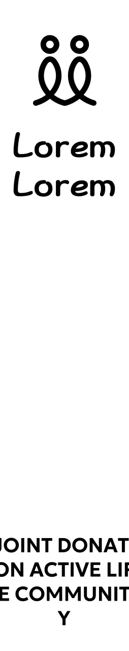 Desain jenis huruf dengan logo berbentuk orang dan perataan di tengah