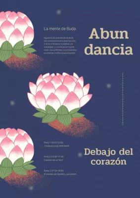 Sobre el programa oriental índigo y rosa del Día de Buda