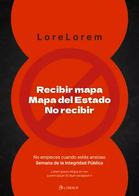 Cartel promocional de la campaña "No a la solicitación de funcionarios públicos" en rojo y negro.