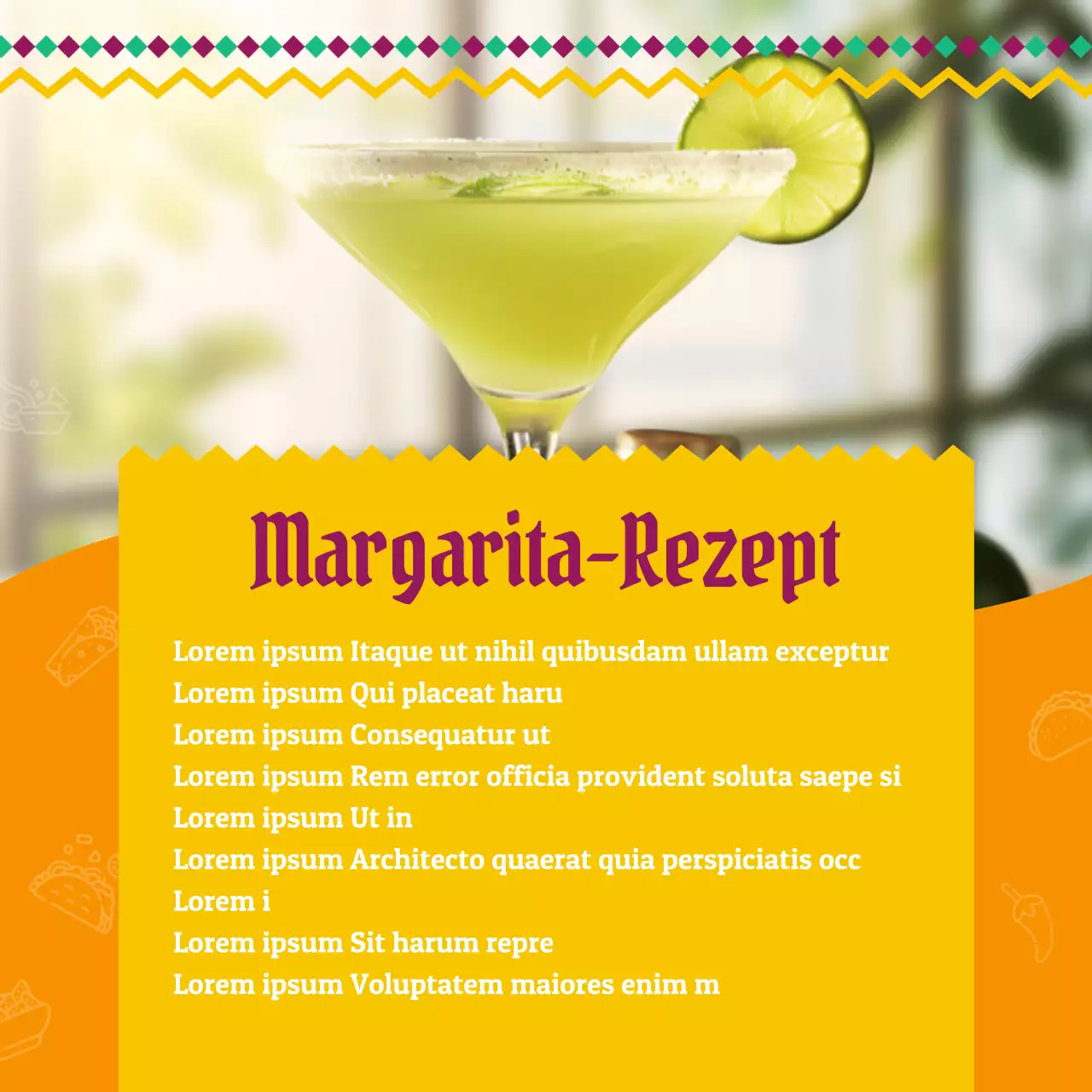 Gelbes traditionelles Cinco de Mayo-Rezept