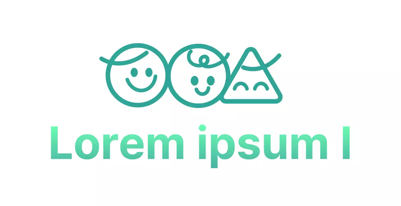 Uma agência de centro de aconselhamento para jovens com um aspeto giro, com ilustrações de crianças e texto em degradé