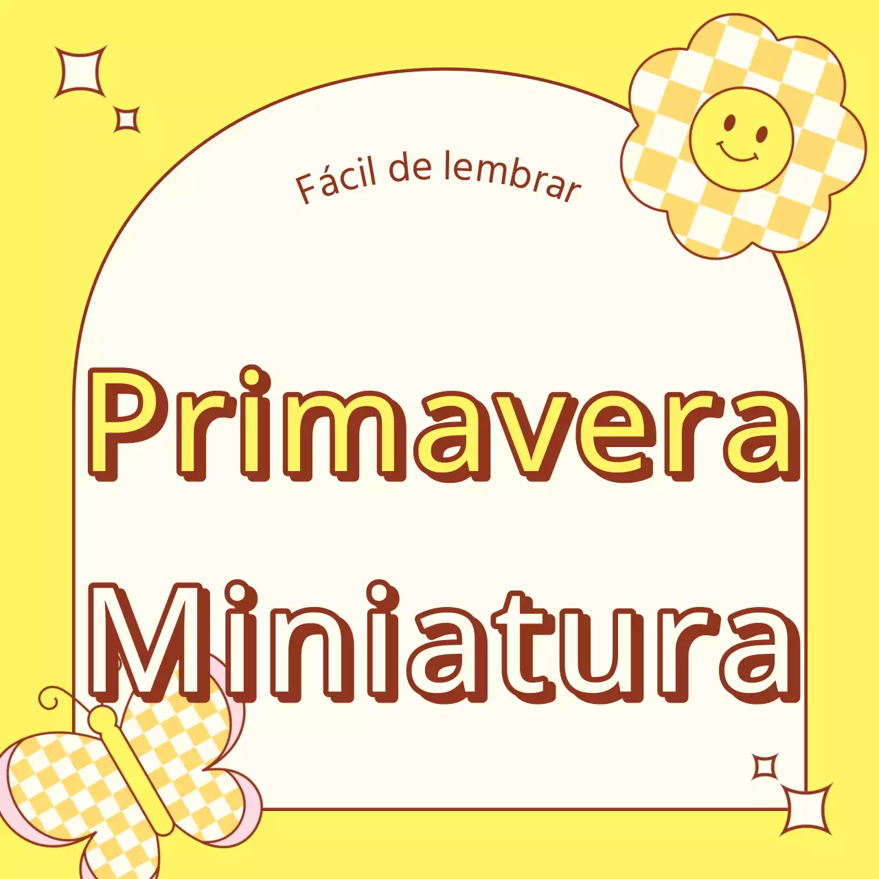 Anúncio em miniatura primaveril e kitsch em amarelo e azul claro
