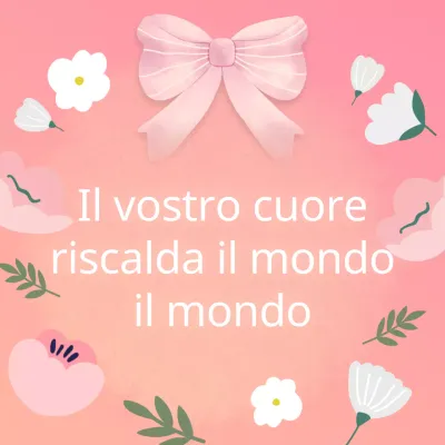 Un semplice post di ringraziamento in rosa e bianco per il mese di novembre