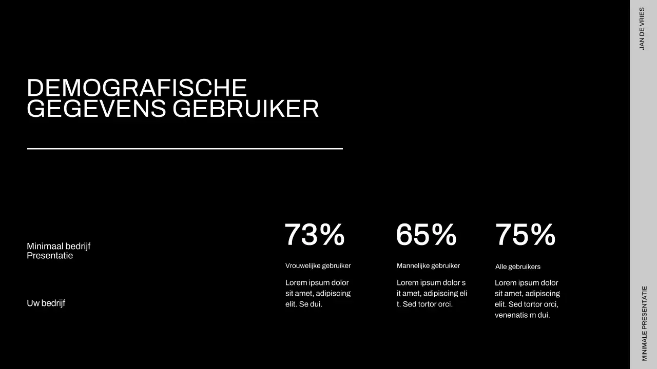 Minimalistische zakelijke presentatie in zwart en beige