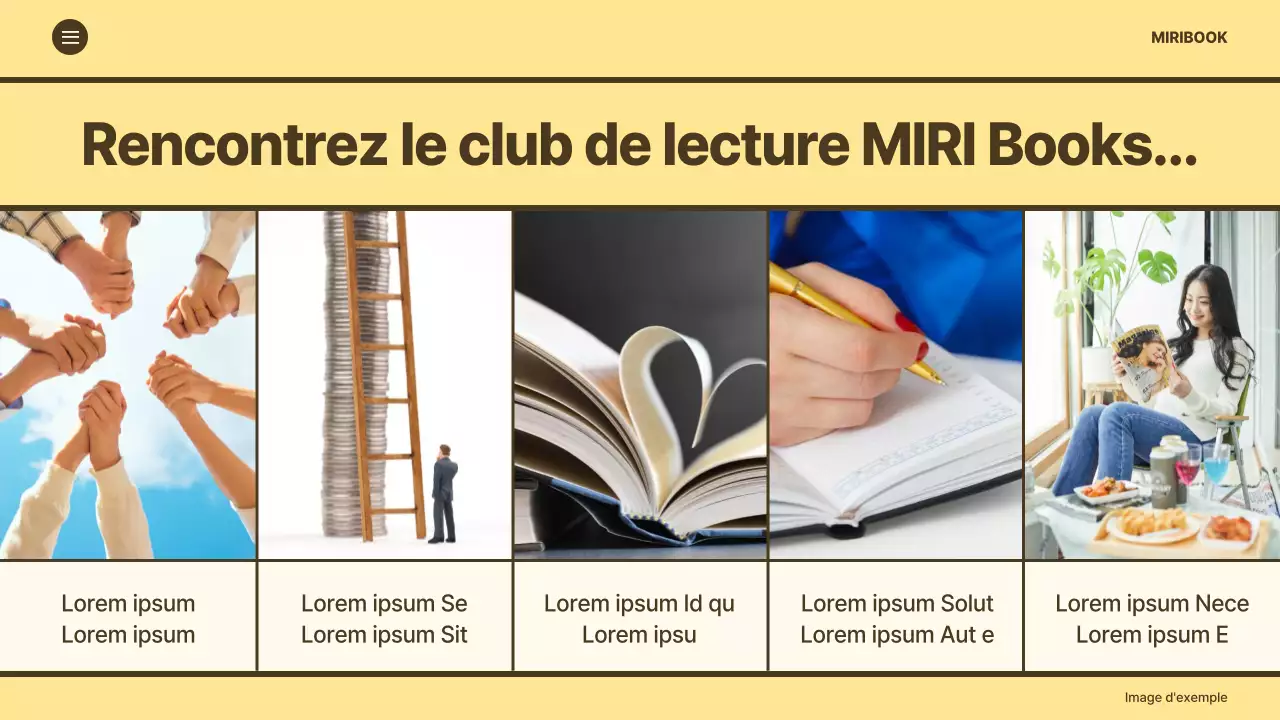 Promouvoir un guide d'inscription minimaliste pour les clubs de lecture sur fond jaune