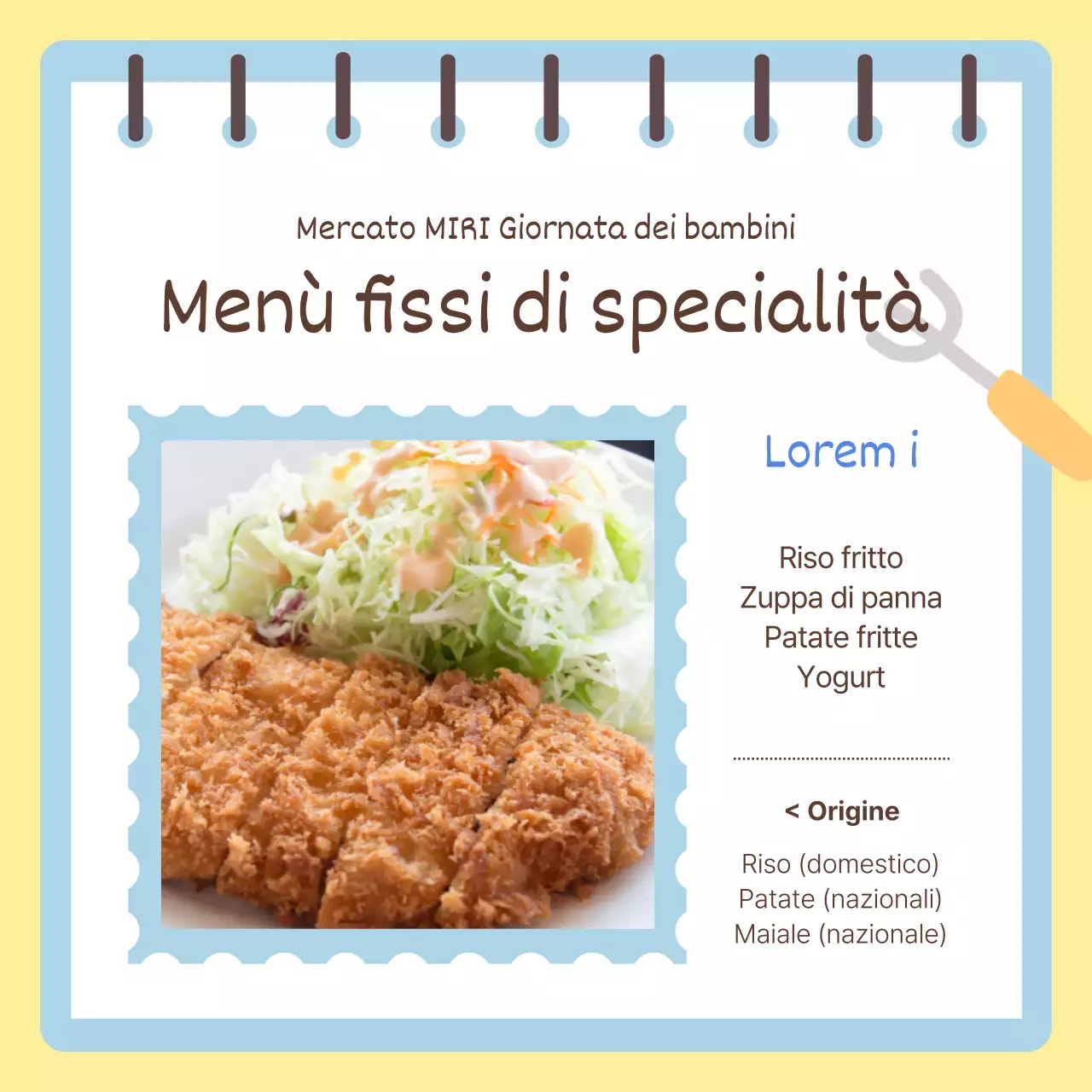 Un annuncio promozionale minimalista per la Giornata dei bambini con sfondo giallo