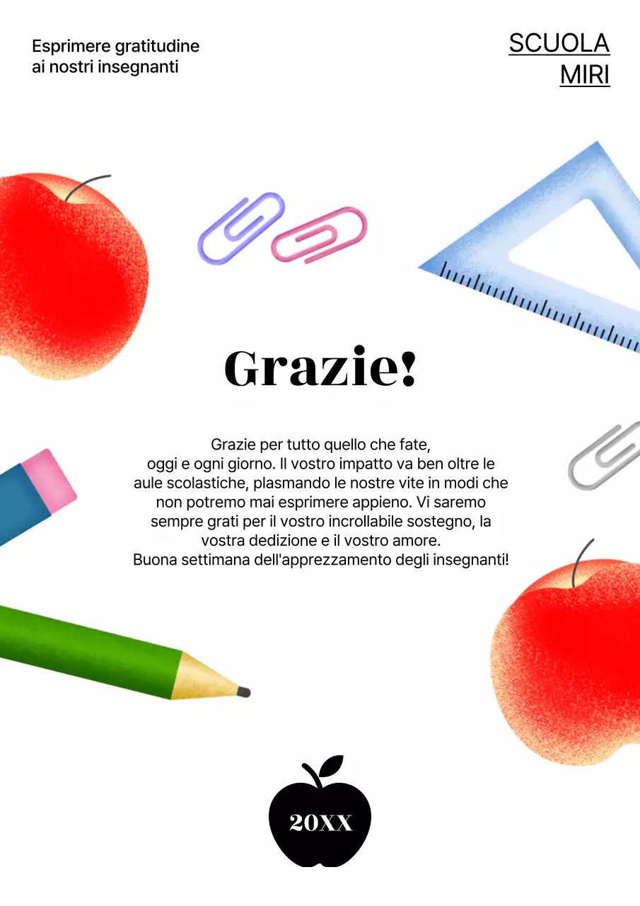 Promuovete una simpatica celebrazione della Giornata dell'Insegnante in bianco e rosso